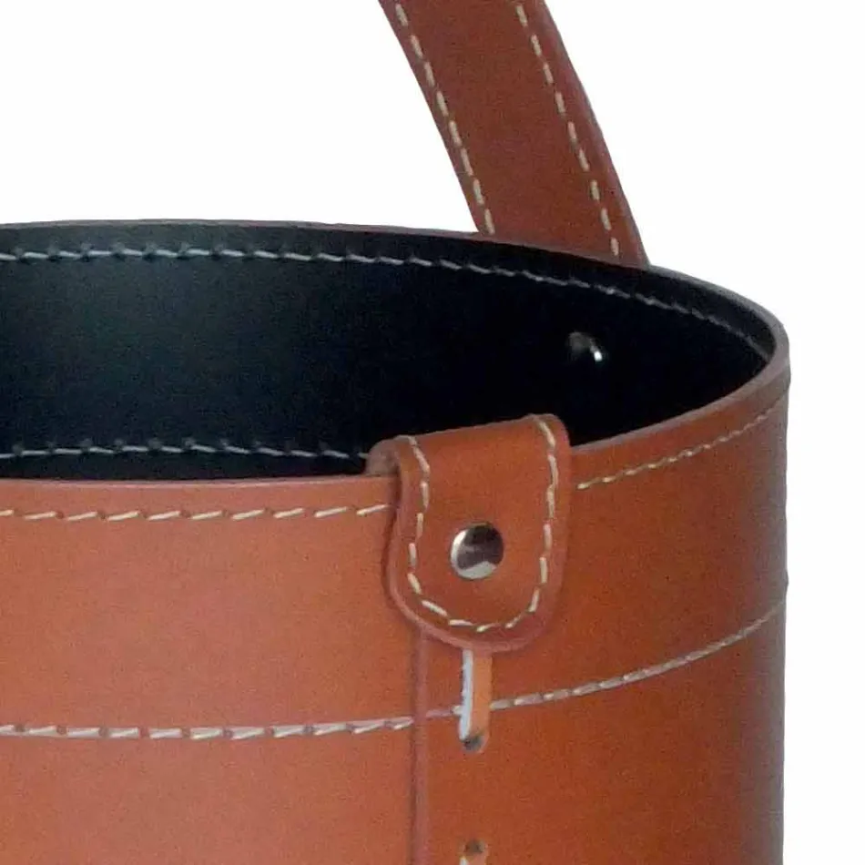 Design paraplubak in Regen-geregenereerd leer, gemaakt in Italië Viadurini