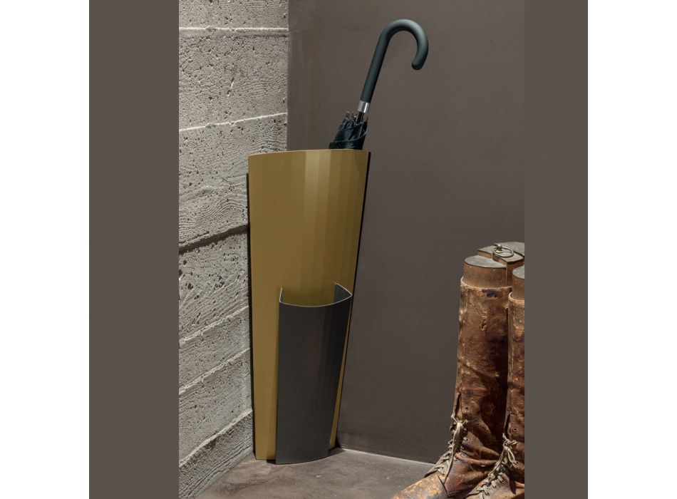 Paraplubak van goud en brons geverfd plaatstaal Made in Italy - Azalea Viadurini