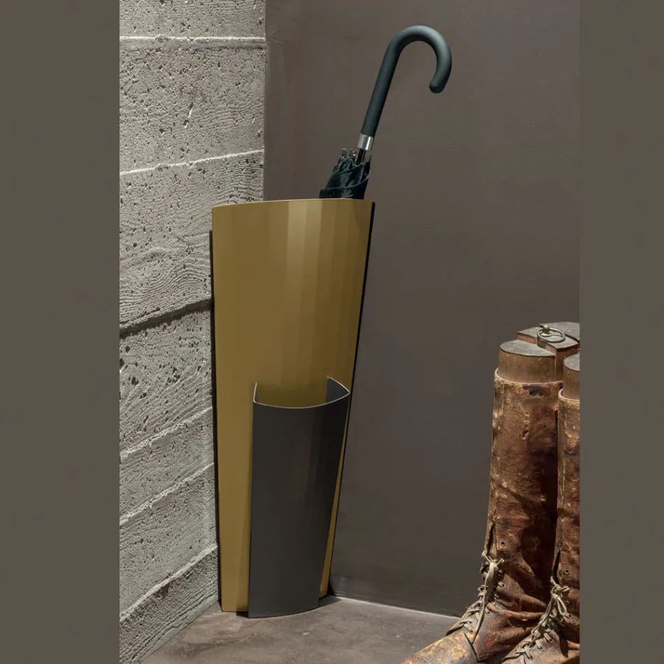 Paraplubak van goud en brons geverfd plaatstaal Made in Italy - Azalea Viadurini