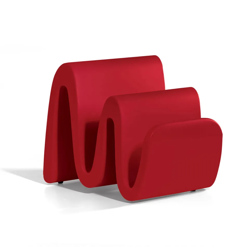 Modern gekleurd polyethyleen tijdschriftenrek gemaakt in Italië - Munoz Viadurini