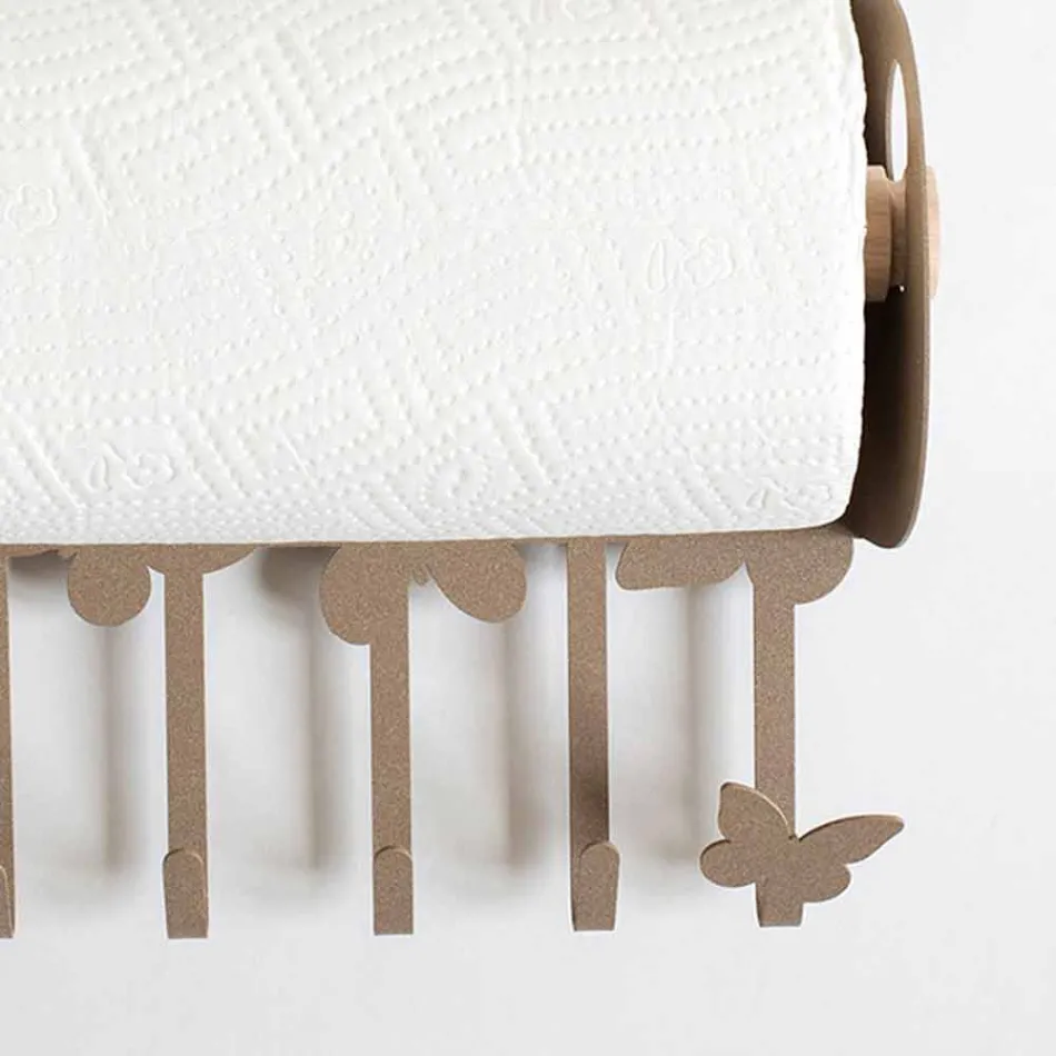 Wandrolhouder in wit of beige ijzer Made in Italy - Leiden Viadurini