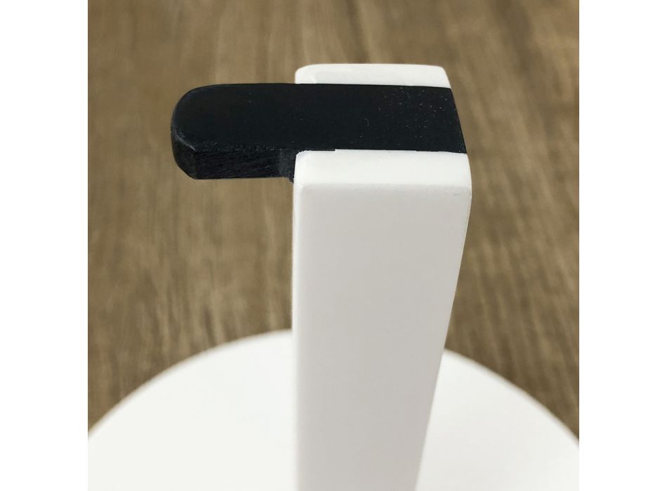 Toiletrolhouder in wit Corian of met zwart inzetstuk, Made in Italy - Elono Viadurini