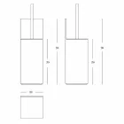 Toiletborstelhouder in Wit Corian of met Zwart Design Inzet - Elono Viadurini