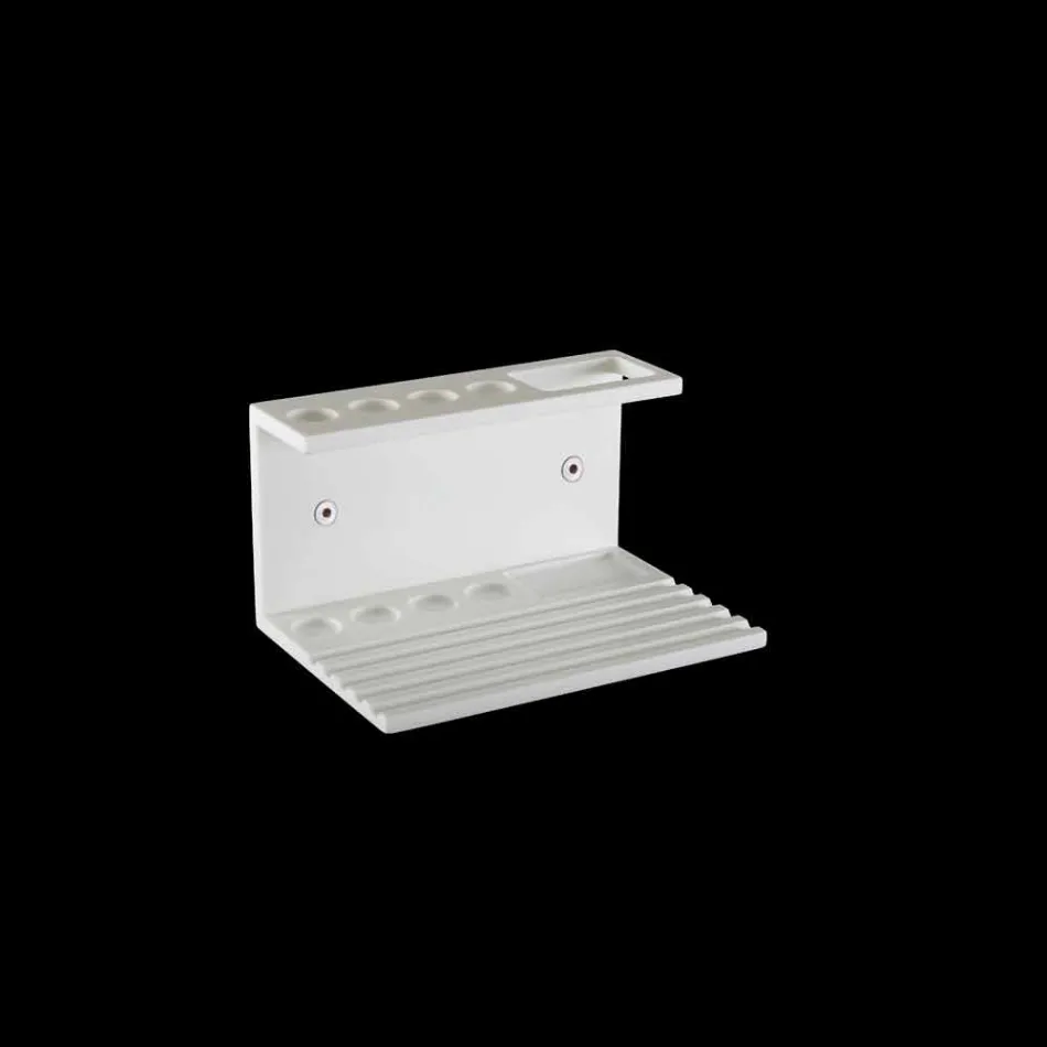 Tandenborstelhouder in wit of zwart Corian, design badkameraccessoire - Elono Viadurini