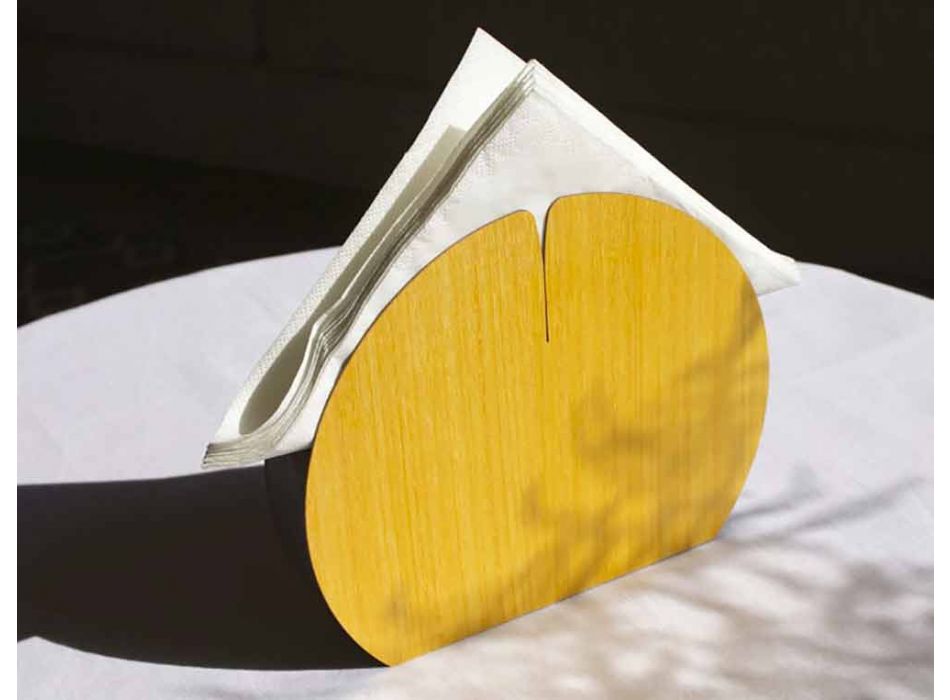 Moderne servethouder in natuurlijk hout gemaakt in Italië - Stan Viadurini