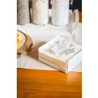 Moderne servethouder met lage bloemen in ijzerblauw, wit of modder - Marken Viadurini