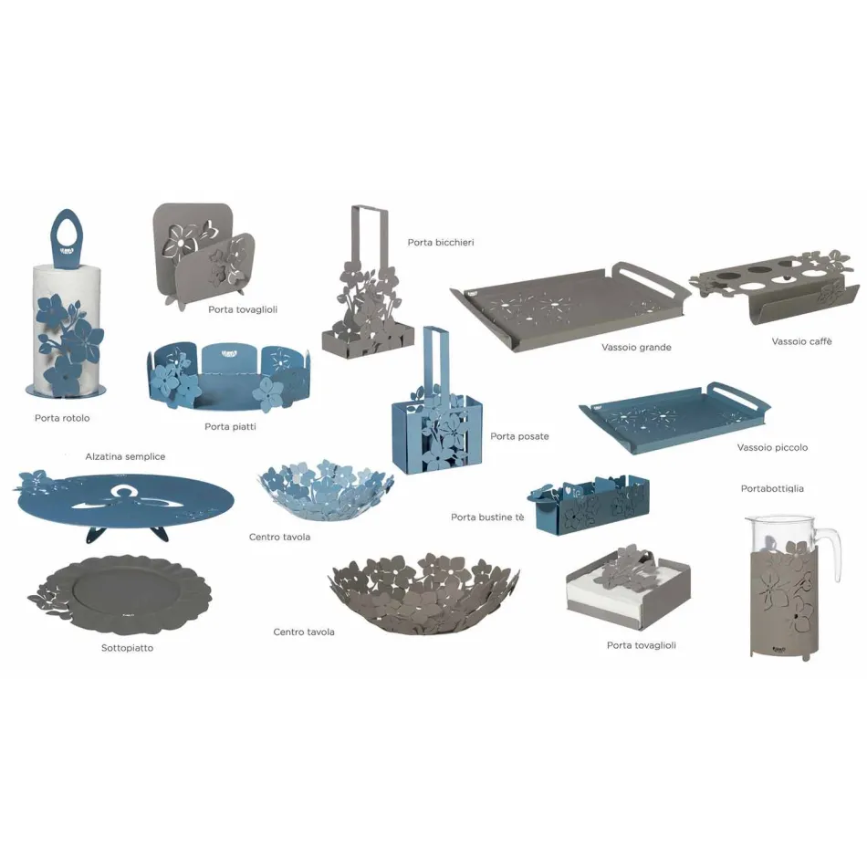 Moderne bloemen servethouder in kostbaar ijzer gemaakt in Italië - Marken Viadurini