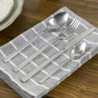 Design Serveerbestek in Satijn Staal 24 Stuks Compleet - Fayette Viadurini