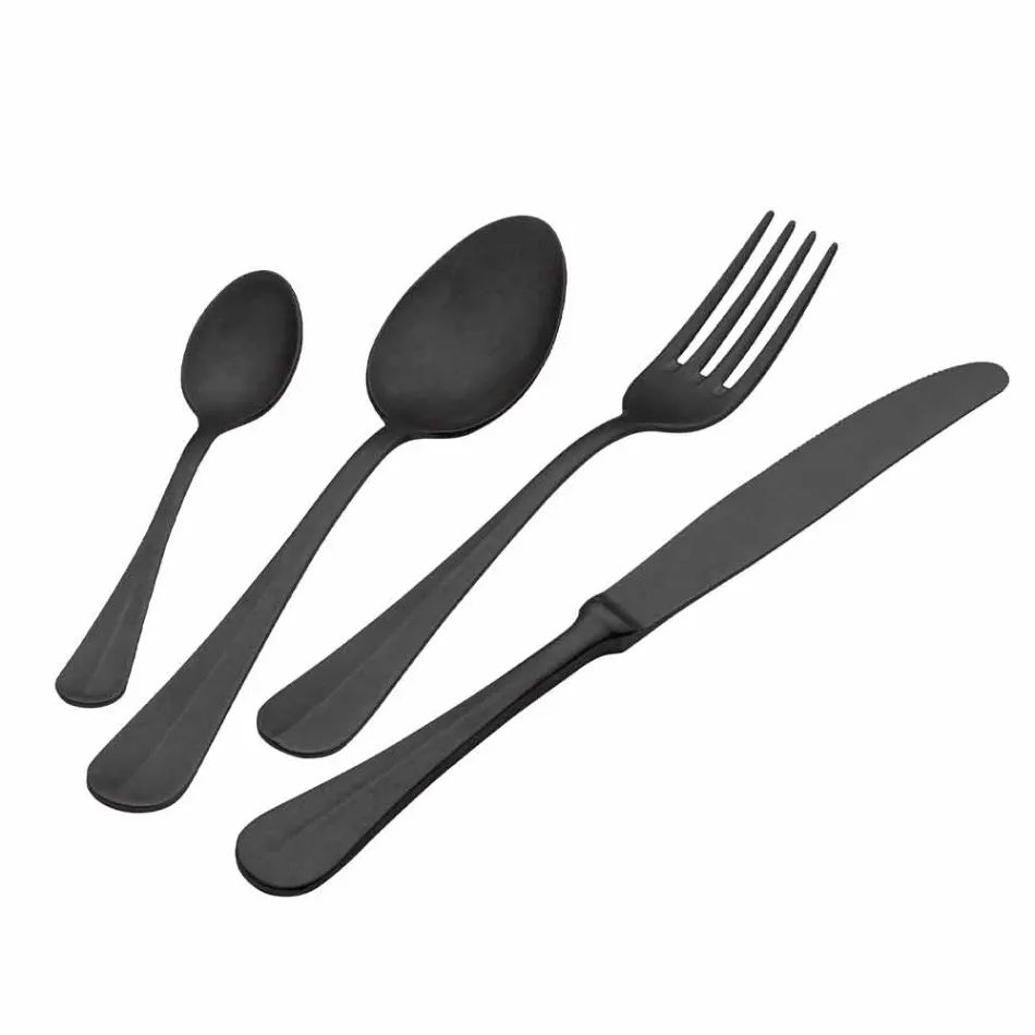 Luxe Design Stalen Bestek Vintage Gekleurd Effect 24 Delig - Teigetje Viadurini