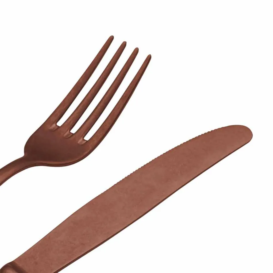 Luxe Design Stalen Bestek Vintage Gekleurd Effect 24 Delig - Teigetje Viadurini