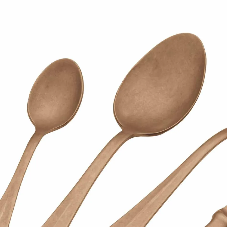 Luxe Design Stalen Bestek Vintage Gekleurd Effect 24 Delig - Teigetje Viadurini