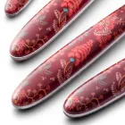 Staal en Kunststof Bestek Gekleurd Arabesque Decor 24 Stuks - Alessandra Viadurini