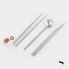 RVS Bestek met Italiaanse Luxe Design Eetstokjes - Carronde Viadurini