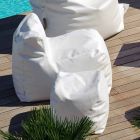 Poef Cloud Trona design in wit nautische imitatie leer gemaakt in Italië Viadurini