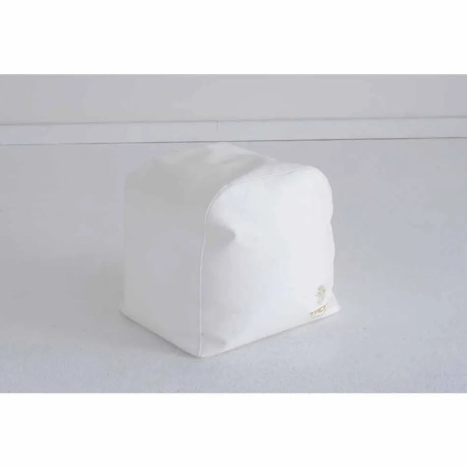 Poef Cloud Trona design in wit nautische imitatie leer gemaakt in Italië Viadurini