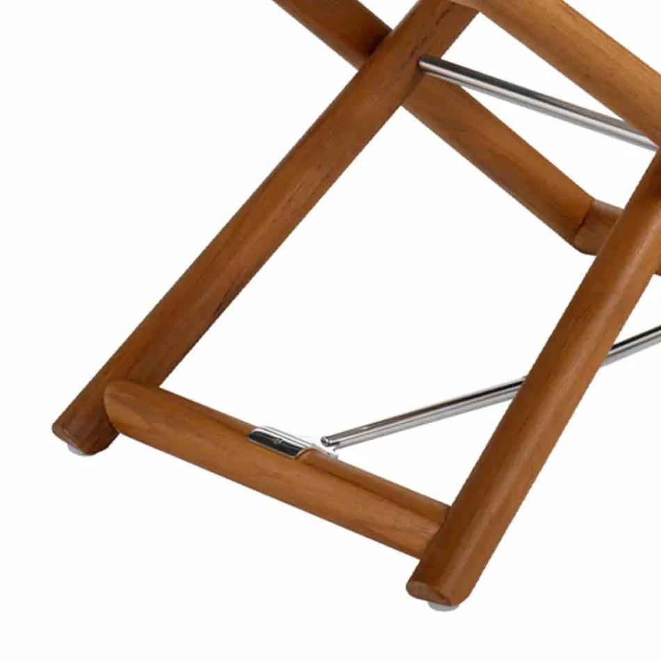 Buitenpoef in natuurlijk of zwart mat hout en kussen, gemaakt in Italië - Suzana Viadurini