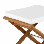 Buitenpoef in natuurlijk of zwart mat hout en kussen, gemaakt in Italië - Suzana Viadurini