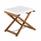 Buitenpoef in natuurlijk of zwart mat hout en kussen, gemaakt in Italië - Suzana Viadurini