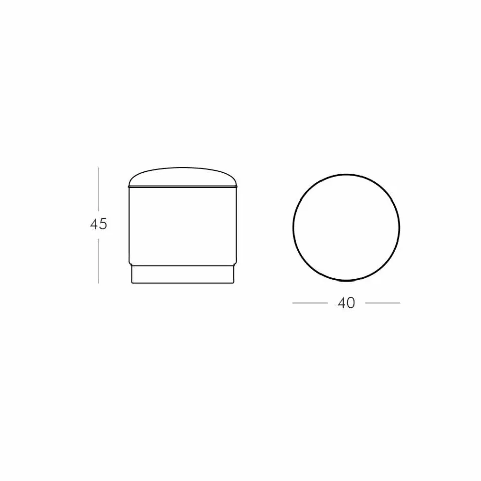 Poef voor buiten, in polyethyleen en stof of leer - Mara Slide Viadurini