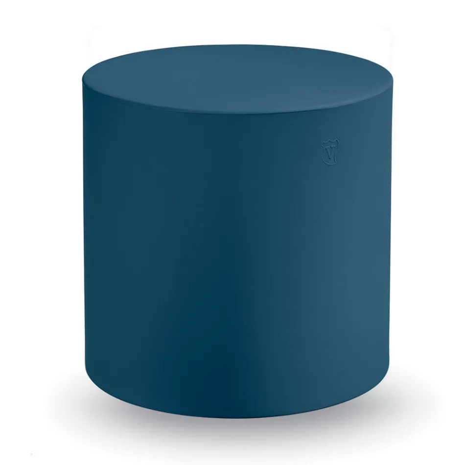 Cilindrische tuinpoef in gekleurd polyethyleen Made in Italy - Viky Viadurini