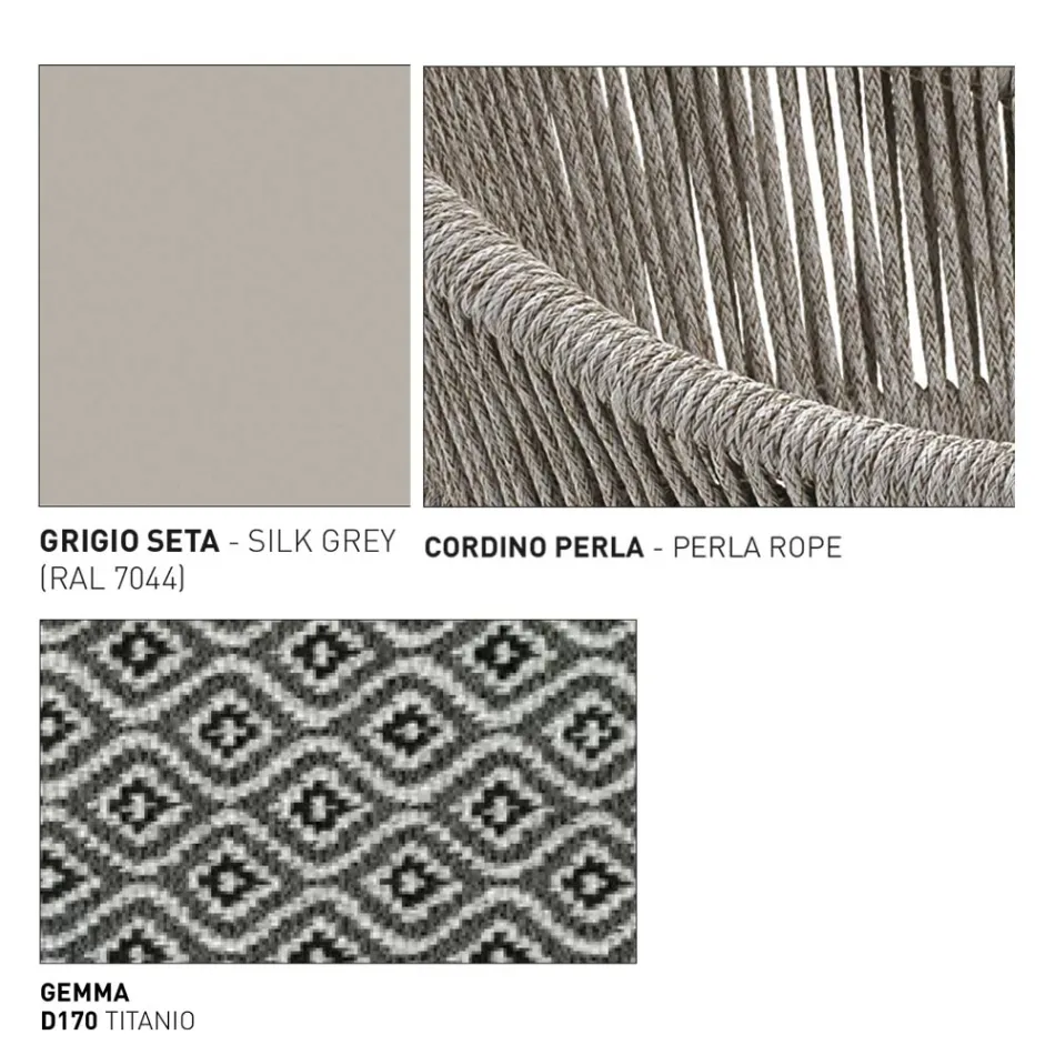 Tuinpoef met aluminium en weefmand - Tibidabo van Varaschin Viadurini