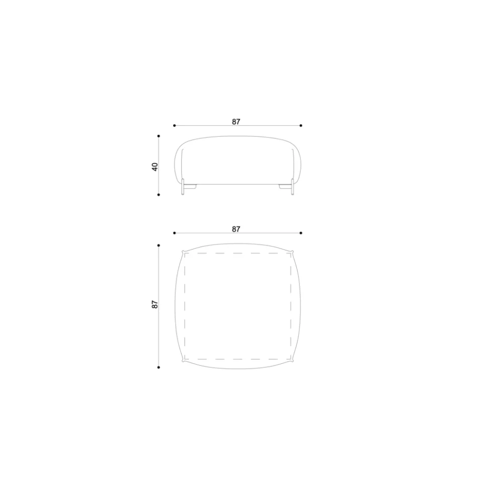 Tuinpoef gewatteerd en bedekt met stof Made in Italy - Butter Viadurini