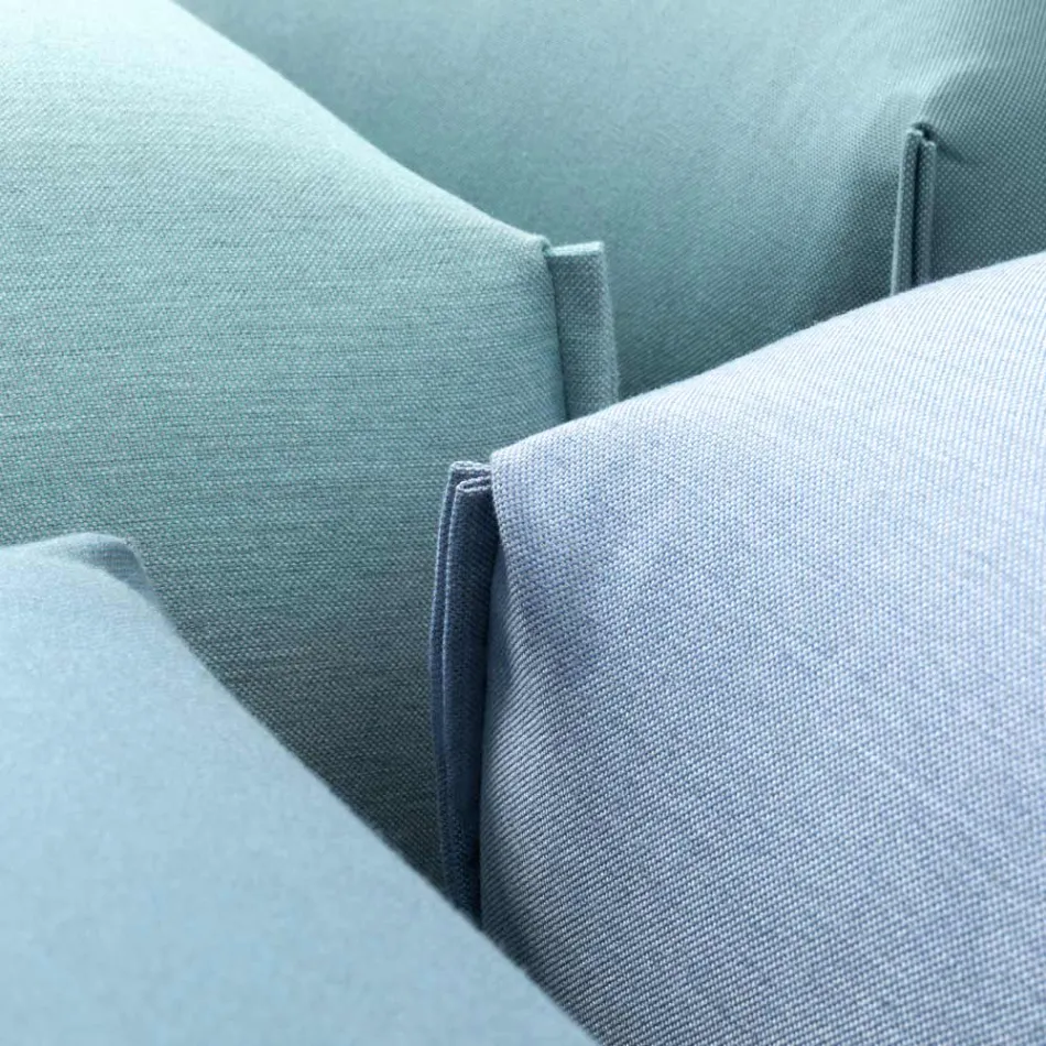 Stoffen tuinpoef met metalen poten Made in Italy - Butter Viadurini