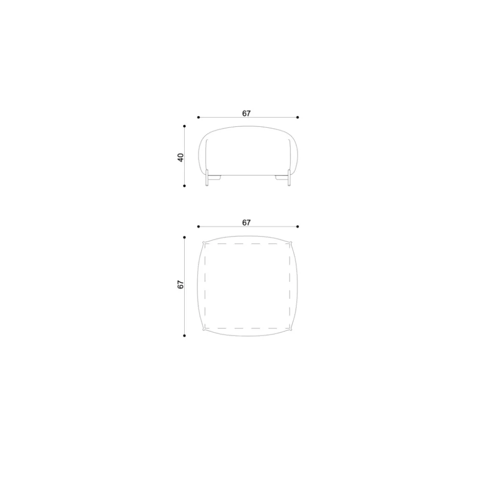 Stoffen tuinpoef met metalen poten Made in Italy - Butter Viadurini