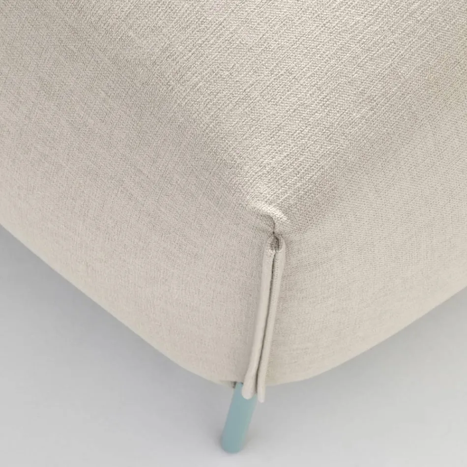 Stoffen tuinpoef met metalen poten Made in Italy - Butter Viadurini