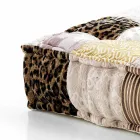 Etnische vierkante poef in patchworkstof of fluweel - vezel Viadurini