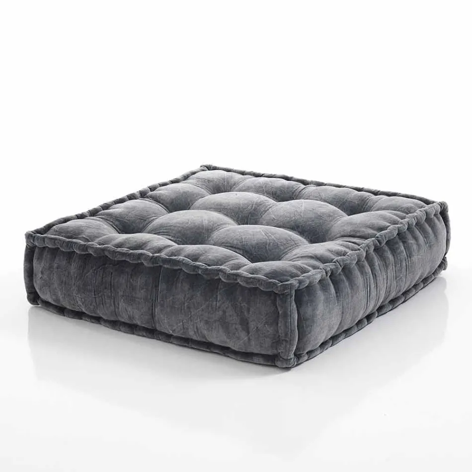 Etnische vierkante poef in patchworkstof of fluweel - vezel Viadurini