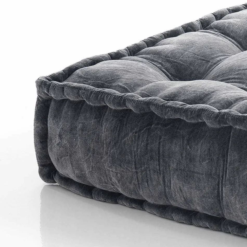 Etnische vierkante poef in patchworkstof of fluweel - vezel Viadurini