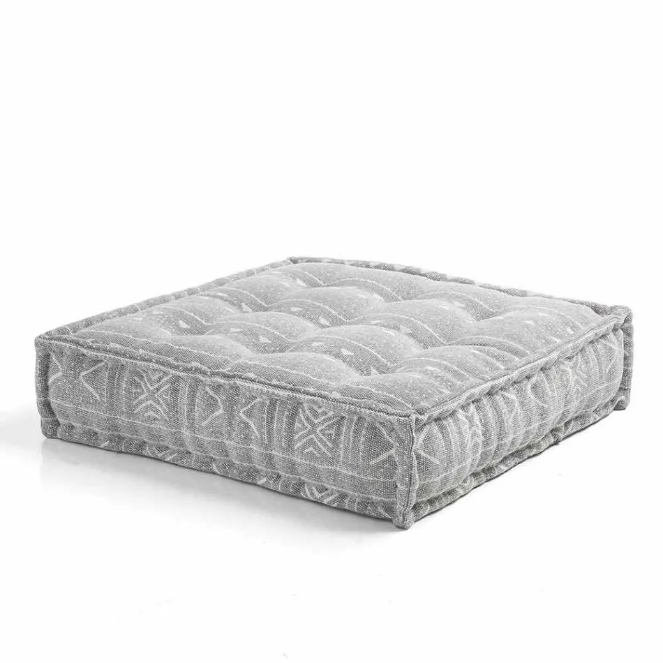 Etnische vierkante poef in patchworkstof of fluweel - vezel Viadurini