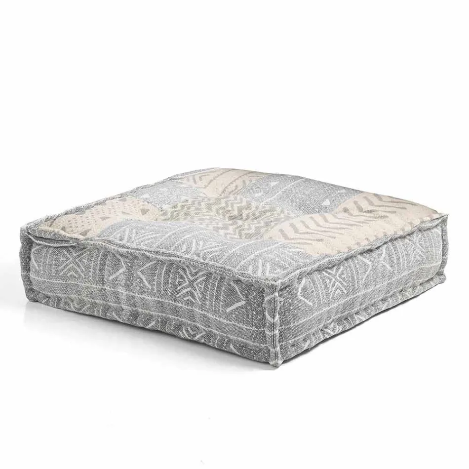 Etnische vierkante poef in patchworkstof of fluweel - vezel Viadurini