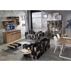 Etnische vierkante poef in patchworkstof of fluweel - vezel Viadurini