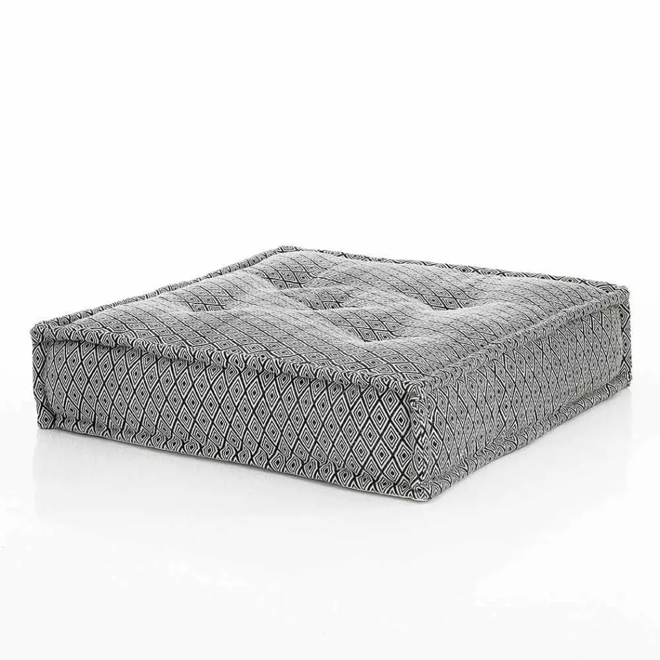 Etnische vierkante poef in patchworkstof of fluweel - vezel Viadurini