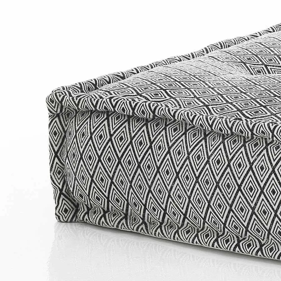 Etnische vierkante poef in patchworkstof of fluweel - vezel Viadurini