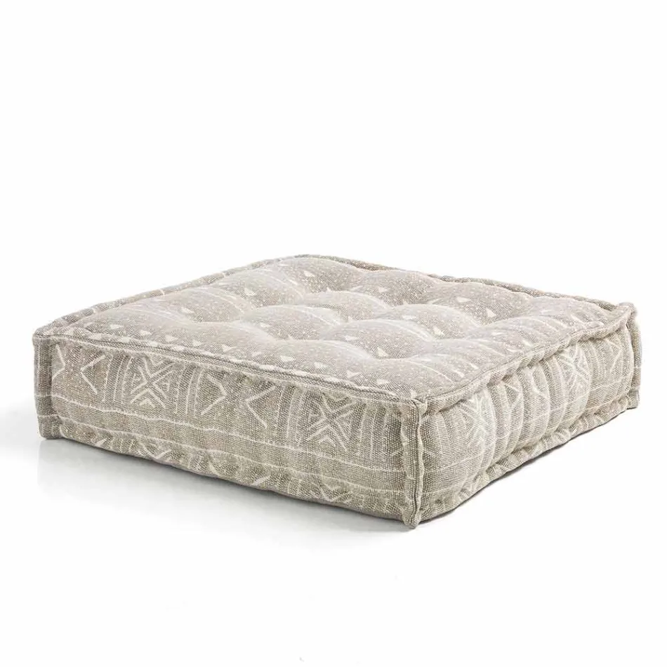 Etnische vierkante poef in patchworkstof of fluweel - vezel Viadurini