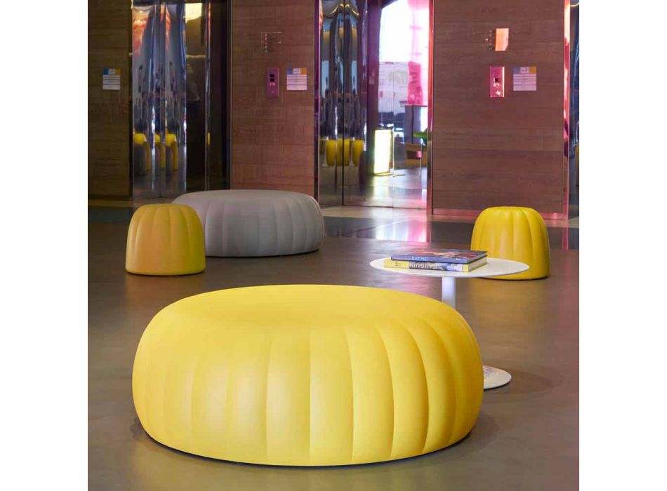 Zacht gekleurde poef Slide Gelee in polyurethaan gemaakt in Italië Viadurini