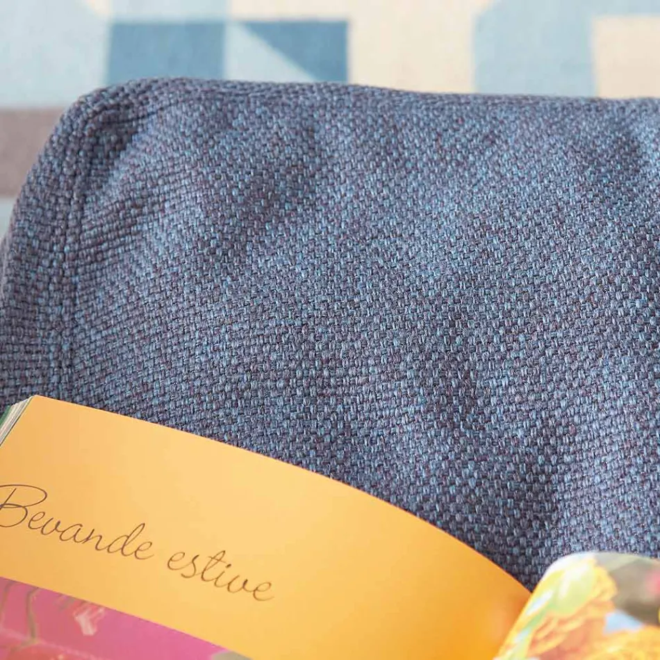 Zachte rechthoekige poef voor binnen en buiten in stof - Naemi Viadurini