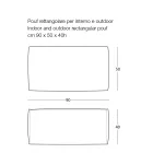 Zachte rechthoekige poef voor binnen en buiten in stof - Naemi Viadurini