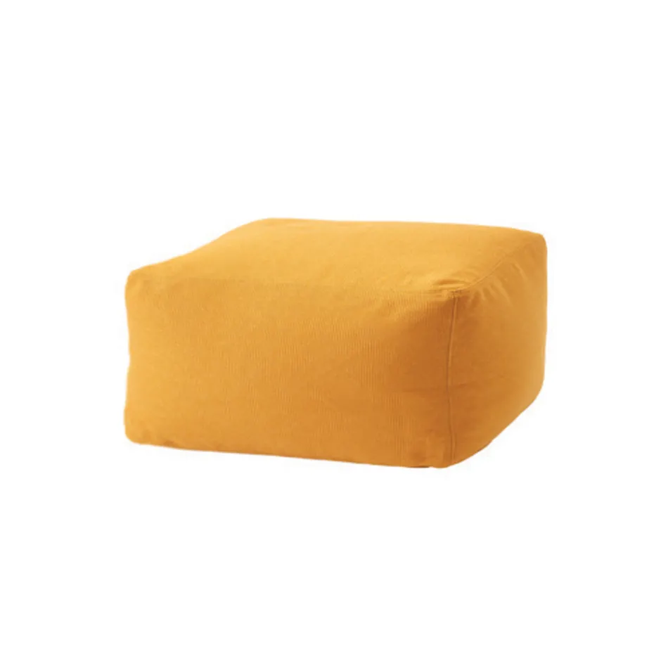 Zachte rechthoekige poef voor binnen en buiten in stof - Naemi Viadurini