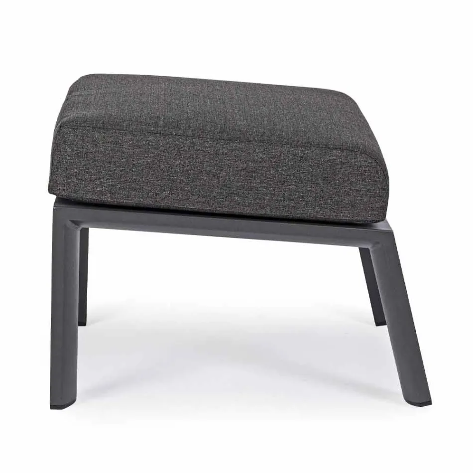 Voetensteun van poef in verwijderbare stof en geverfd aluminium - Nathy Viadurini