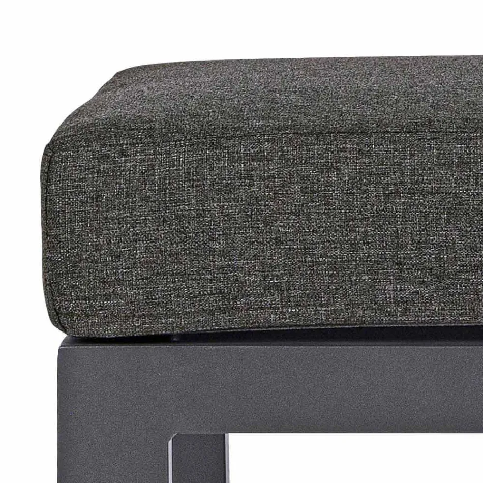 Voetensteun van poef in verwijderbare stof en geverfd aluminium - Nathy Viadurini