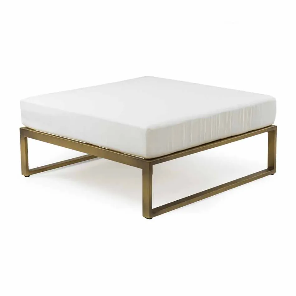 Vierkante poef voor buiten aluminium 3 afwerkingen Luxe ontwerp - Julie Viadurini