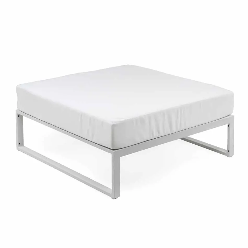 Vierkante poef voor buiten aluminium 3 afwerkingen Luxe ontwerp - Julie Viadurini