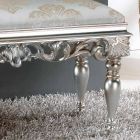 Poef bed klassiek design met zilveren afwerking Zorn Viadurini