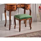 Klassieke stijl poef in walnoothout en stof gemaakt in Italië - luxe Viadurini