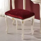 Klassieke stijl poef in walnoothout en stof gemaakt in Italië - luxe Viadurini