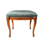 Klassieke stijl poef in walnoothout en stof gemaakt in Italië - luxe Viadurini